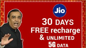 Free Recharge Jio for 1 Month